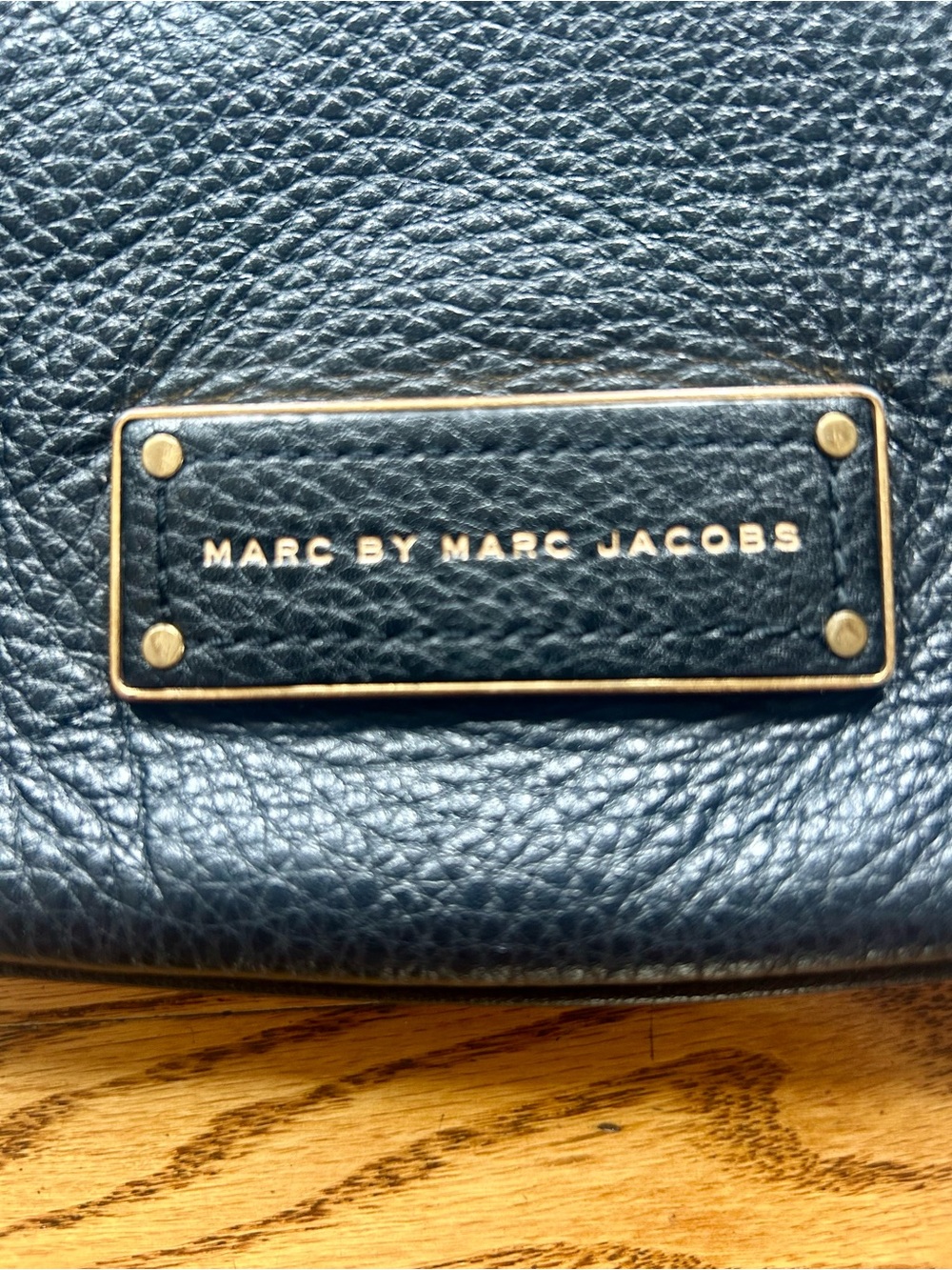 Marc by Marc Jacobs Black Leather adjustable Crossbody with Gold Accents